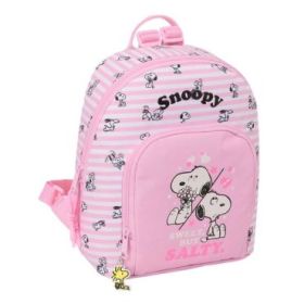 Safta Snoopy Mini Mochila - Bolsillo Frontal y Trasero - Cremallera - Hombreras Ajustables - Asa Superior - Compacta y Ligera -