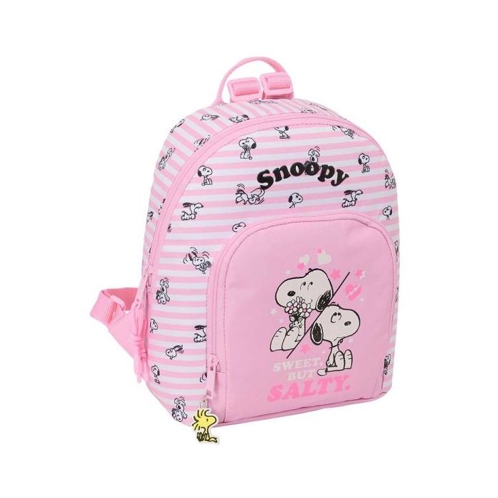 Safta Snoopy Mini Mochila - Bolsillo Frontal y Trasero - Cremallera - Hombreras Ajustables - Asa Superior - Compacta y Ligera -