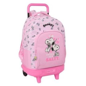 Safta Snoopy Mochila con Carro - Extraible - 33L - Portabotellas - Tarjeta de Identificacion Personal - Cremallera con Doble Tir