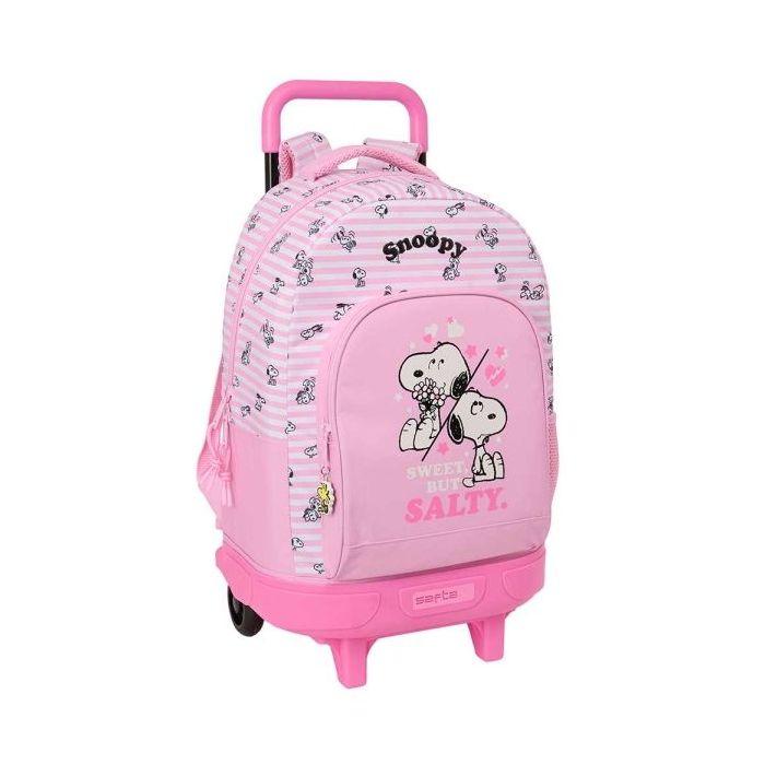 Safta Snoopy Mochila con Carro - Extraible - 33L - Portabotellas - Tarjeta de Identificacion Personal - Cremallera con Doble Tir