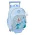 Safta Frozen Mochila con Carro - Extraible - Portabotellas - Bolsillo Frontal - Asa de Mano - 28x34x10cm - Color Azul Pastel