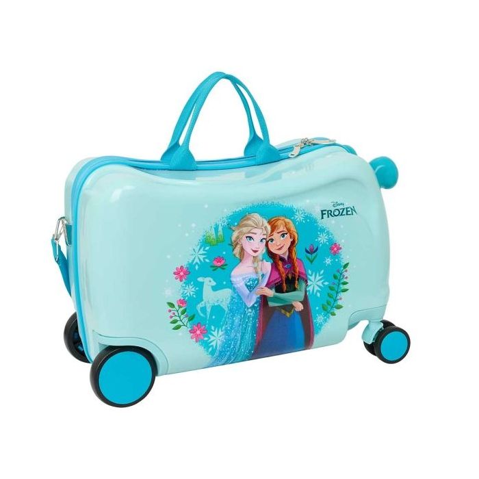 Safta Frozen Maleta Trolley Infantil - Reposapies - Bandolera Ajustable - Asas de Mano - Tiradores con Ranura para Candado - Int