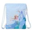 Safta Frozen Saco Plano - Cierre con Cordones - Bolsillo Interior con Cremallera - 26x34x1cm - Color Azul Pastel