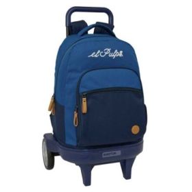 Safta el Pulpo Mochila con Carro - Extraible - 33L - Portabotellas - Tarjeta de Identificacion Personal - Ruedas Antivibracion -