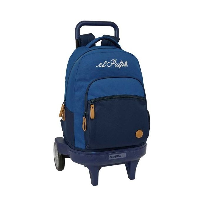 Safta el Pulpo Mochila con Carro - Extraible - 33L - Portabotellas - Tarjeta de Identificacion Personal - Ruedas Antivibracion -