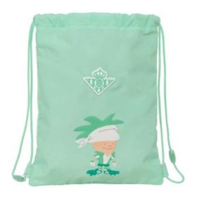 Safta Real Betis Balompie Preescolar Saco Plano - Cierre con Cordones - Bolsillo Interior con Cremallera - 26x34x1cm - Color Ver