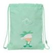 Safta Real Betis Balompie Preescolar Saco Plano - Cierre con Cordones - Bolsillo Interior con Cremallera - 26x34x1cm - Color Ver