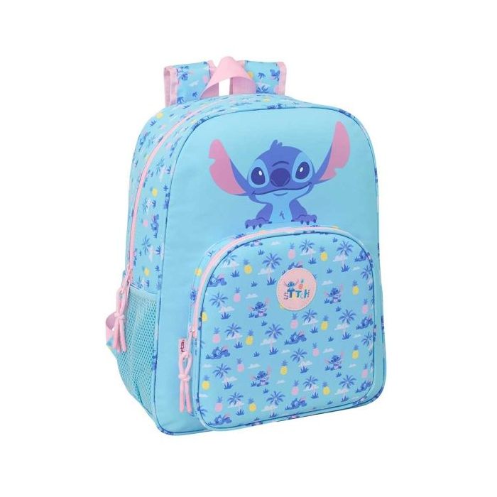 Safta Stitch Waves Mochila - Adaptable a Carro - Bolsillo Frontal - Portabotellas - Cremallera con Doble Tirador - Asa de Mano -