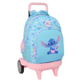 Safta Stitch Waves Mochila con Carro - Extraible - 33L - Portabotellas - Tarjeta de Identificacion Personal - Ruedas Antivibraci