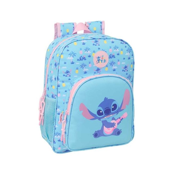 Safta Stitch Waves Mochila - 15L - Adaptable a Carro - Bolsillo Frontal - Portabotellas - Cremallera con Doble Tirador - Asa de