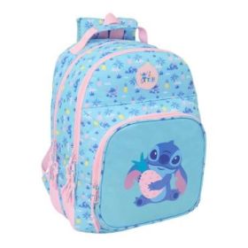 Safta Stitch Waves Mochila - Adaptable a Carro - Bolsillo Frontal - Portabotellas - Cremallera con Doble Tirador - Asa de Mano -