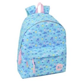 Safta Stitch Waves Mochila - Bolsillo Frontal - Espalda Acolchada - Hombreras Ergonomicas - Cremallera con Doble Tirador - Asa d