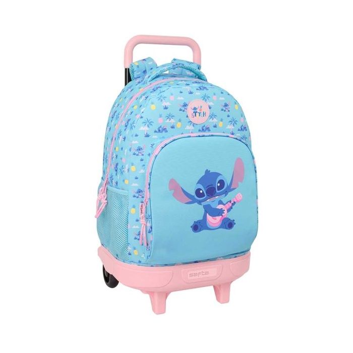 Safta Stitch Waves Mochila con Carro - Extraible - 33L - Portabotellas - Tarjeta de Identificacion Personal - Cremallera con Dob