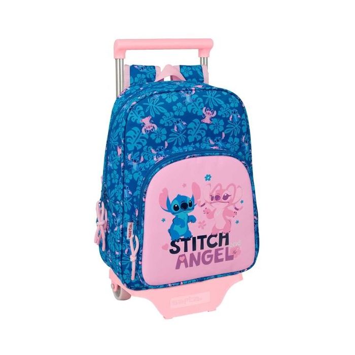 Safta Stitch Lio Mochila con Carro - Extraible - Portabotellas - Bolsillo Frontal - Asa de Mano - 26x34x11cm - Color Azul Oscuro