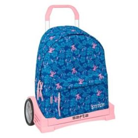 Safta Stitch Lio Mochila con Carro - Extraible - Bolsillo Frontal - Cremallera con Doble Tirador - Asa de Mano - 33x42x15cm - Co