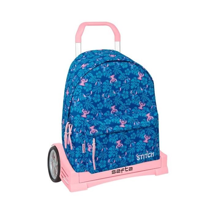 Safta Stitch Lio Mochila con Carro - Extraible - Bolsillo Frontal - Cremallera con Doble Tirador - Asa de Mano - 33x42x15cm - Co