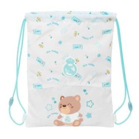 Safta Real Madrid Preescolar Saco Plano Infantil - Cierre Mediante Cordones - Bolsillo Interior con Cremallera - Seguridad Antie