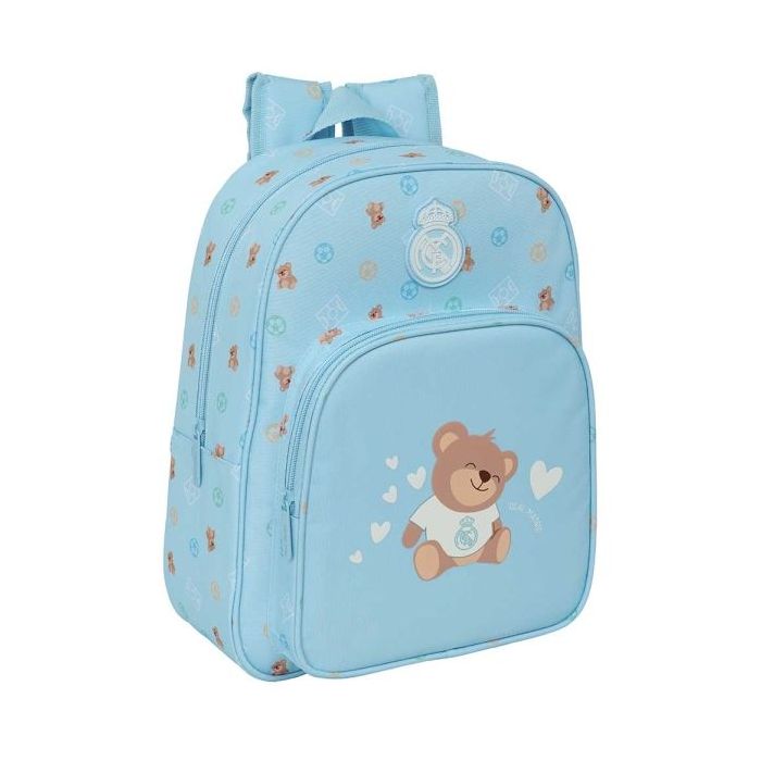 Safta Real Madrid Preescolar Mochila Infantil - Portabotellas - Bolsillo Frontal - Adaptable a Carro - Hombreras Acolchadas - 26