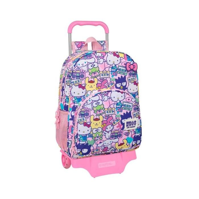 Safta Hello Kitty and Friends Mochila con Carro - Extraible - Portabotellas - Bolsillo Frontal - Cremallera con Doble Tirador -