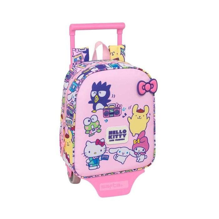 Safta Hello Kitty and Friends Mochila con Carro - Extraible - 6L - Tarjeta de Identificacion Personal - Asa de Mano - 22x27x10cm