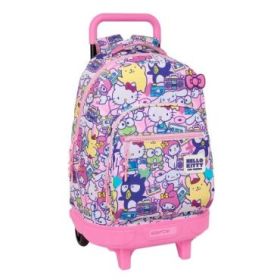 Safta Hello Kitty and Friends Mochila con Carro - Extraible - 33L - Portabotellas - Tarjeta de Identificacion Personal - Cremall