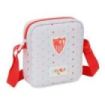 Safta Sevilla FC Preescolar Bolsito con Bandolera Ajustable - Compacto - Cierre con Cremallera - 16x18x4cm - Color Blanco y Rojo