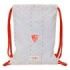Safta Sevilla FC Preescolar Saco Plano - Cierre con Cordones - Bolsillo Interior con Cremallera - 26x34x1cm - Color Blanco y Roj