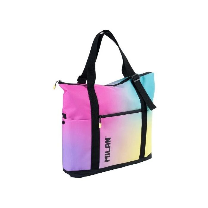 Milan Coleccion Sunset Bolso Shopper 18.5L - Gran Capacidad - Cierre de Cremallera - Tamaño 52x36x3cm - Multicolor