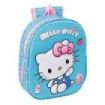 Safta Hello Kitty Mochila 3D - Portabotellas - Hombreras Acolchadas - Asa de Mano Superior - 27x33x10cm - Color Azul Claro