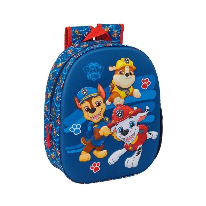 Safta Paw Patrol Mochila 3D - Portabotellas - Hombreras Acolchadas - Asa de Mano Superior - 27x33x10cm - Color Azul Oscuro