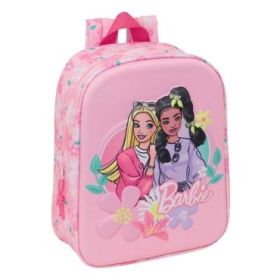 Safta Barbie Mochila Guarderia 3D - 6L - Cremallera - Asa de Mano - 22x27x10cm - Color Rosa
