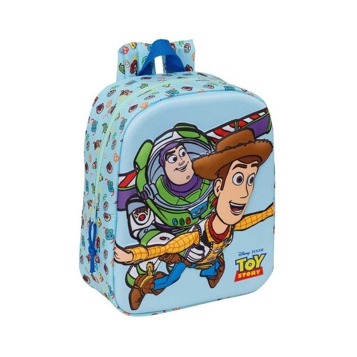 Safta Toy Story Mochila Guarderia 3D - 6L - Cremallera - Asa de Mano - 22x27x10cm - Color Azul Pastel