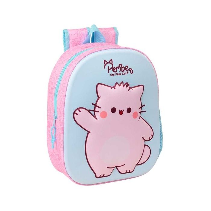 Safta Pembe Mochila 3D - Portabotellas - Hombreras Acolchadas - Asa de Mano Superior - 27x33x10cm - Color Rosa Pastel