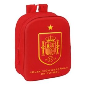 Safta Seleccion Espanola de Futbol Mochila Guarderia 3D - 6L - Cremallera - Asa de Mano - 22x27x10cm - Color Rojo