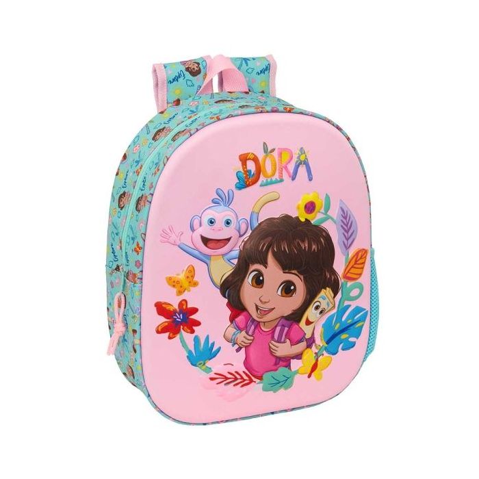 Safta Dora Mochila 3D - Portabotellas - Hombreras Acolchadas - Asa de Mano Superior - 27x33x10cm - Color Turquesa Claro