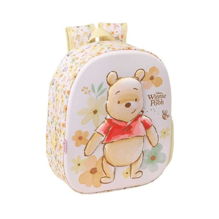 Safta Winnie the Pooh Mochila 3D - Portabotellas - Hombreras Acolchadas - Asa de Mano Superior - 27x33x10cm - Color Amarillo Pas