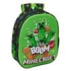 Safta Minecraft Boom Mochila 3D - Portabotellas - Hombreras Acolchadas - Asa de Mano Superior - 27x33x10cm - Color Verde y Negro