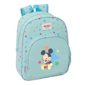 Safta Mickey Mouse Baby Mochila Infantil - Portabotellas - Bolsillo Frontal - Asa de Mano - Adaptable a Carro - Hombreras Acolch