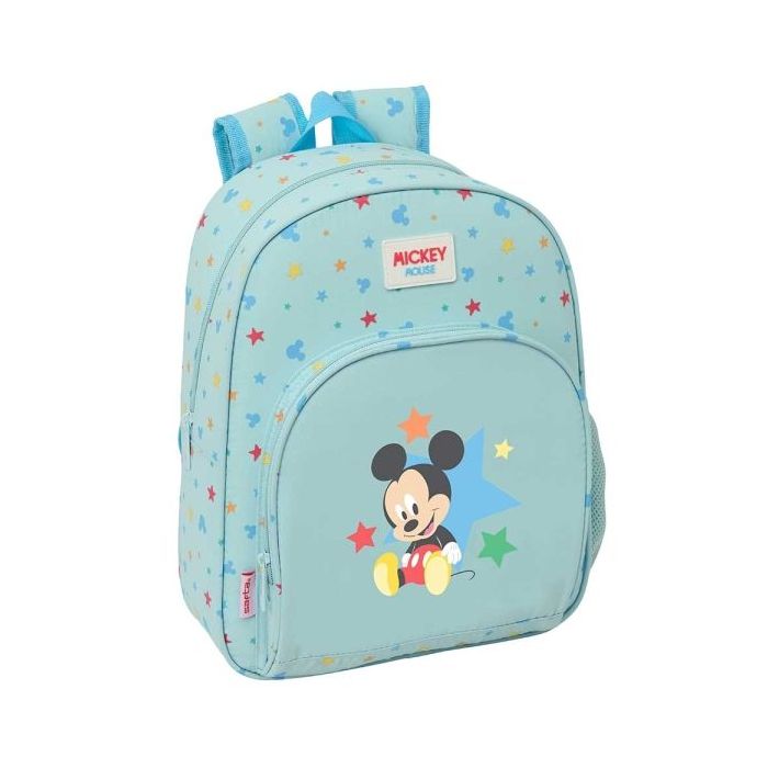 Safta Mickey Mouse Baby Mochila Infantil - Portabotellas - Bolsillo Frontal - Asa de Mano - Adaptable a Carro - Hombreras Acolch