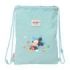 Safta Mickey Mouse Baby Saco Plano - Cierre con Cordones - Bolsillo Interior con Cremallera - 26x34x1cm - Color Azul Pastel