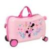 Safta Minnie Mouse Baby Maleta Trolley Infantil - Reposapies - Bandolera Ajustable - Asas de Mano - Tiradores con Ranura para Ca