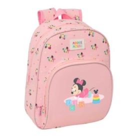Safta Minnie Mouse Baby Mochila Infantil - Portabotellas - Bolsillo Frontal - Asa de Mano - Adaptable a Carro - Hombreras Acolch