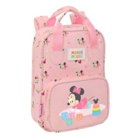 Safta Minnie Mouse Baby Mochila Infantil - Tarjeta de Identificacion Personal - Bolsillo Frontal - Hombreras Acolchadas - 20x28x