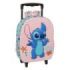 Safta Stitch Mochila con Carro - Portabotellas - Hombreras Acolchadas - Asa de Mano - 27x33x10cm - Color Rosa
