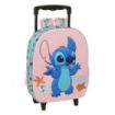 Safta Stitch Mochila con Carro - Portabotellas - Hombreras Acolchadas - Asa de Mano - 27x33x10cm - Color Rosa