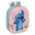 Safta Stitch Mochila 3D - Portabotellas - Hombreras Acolchadas - Asa de Mano Superior - 27x33x10cm - Color Rosa