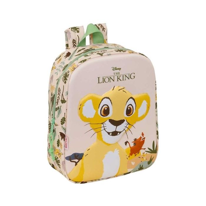 Safta el Rey Leon Mochila Guarderia 3D - 6L - Cremallera - Asa de Mano - 22x27x10cm - Color Melocoton Claro