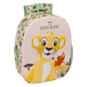 Safta el Rey Leon Mochila 3D - Portabotellas - Hombreras Acolchadas - Asa de Mano Superior - 27x33x10cm - Color Melocoton Claro