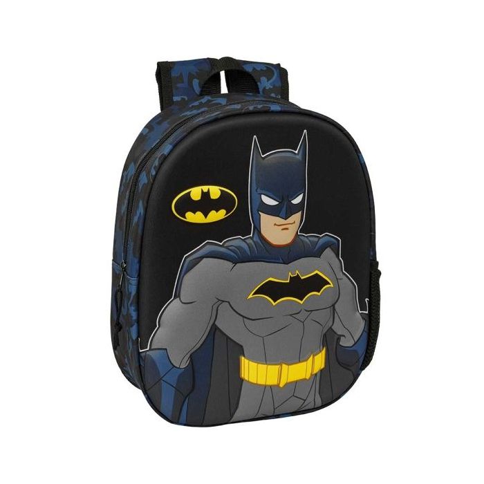 Safta Batman Mochila 3D - Portabotellas - Hombreras Acolchadas - Asa de Mano Superior - 27x33x10cm - Color Negro