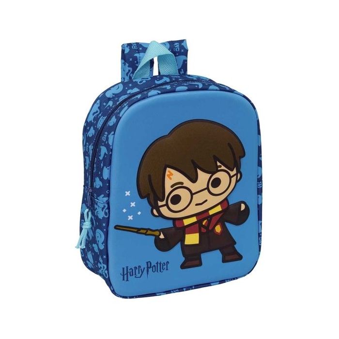 Safta Harry Potter Mochila Guarderia 3D - 6L - Cremallera - Asa de Mano - 22x27x10cm - Color Azul